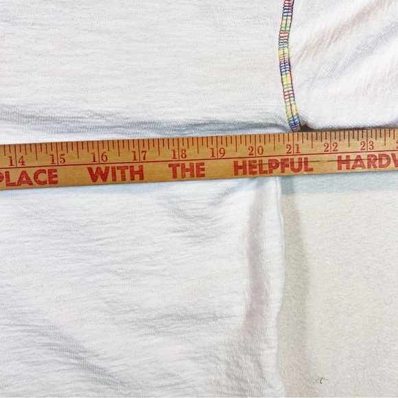 Self Contrast White Cotton Jogger Loungewear Set Sze M Colorful Embroidered Seam - Picture 5 of 13